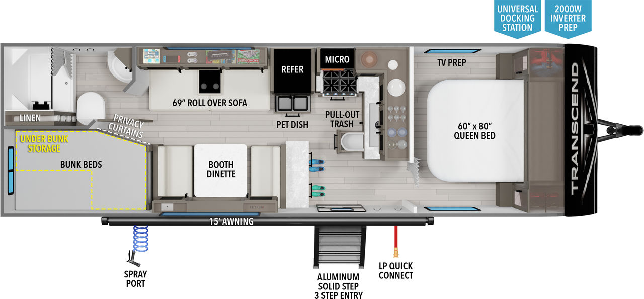 floorplan image of 2024 GRAND DESIGN TRANSCEND XPLOR 24BHX